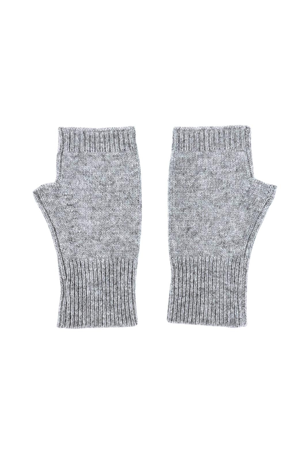 Cashmere Fingerless Gloves Mittens - Grey