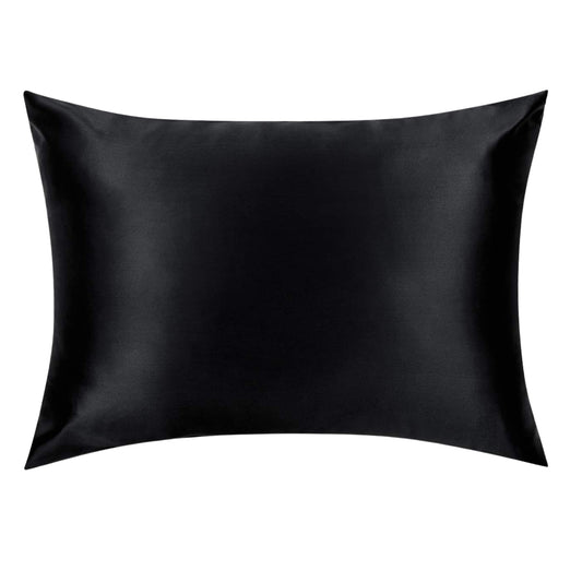 Black mulberry silk pillowcase with zip closure, king size – LS Silk NZ