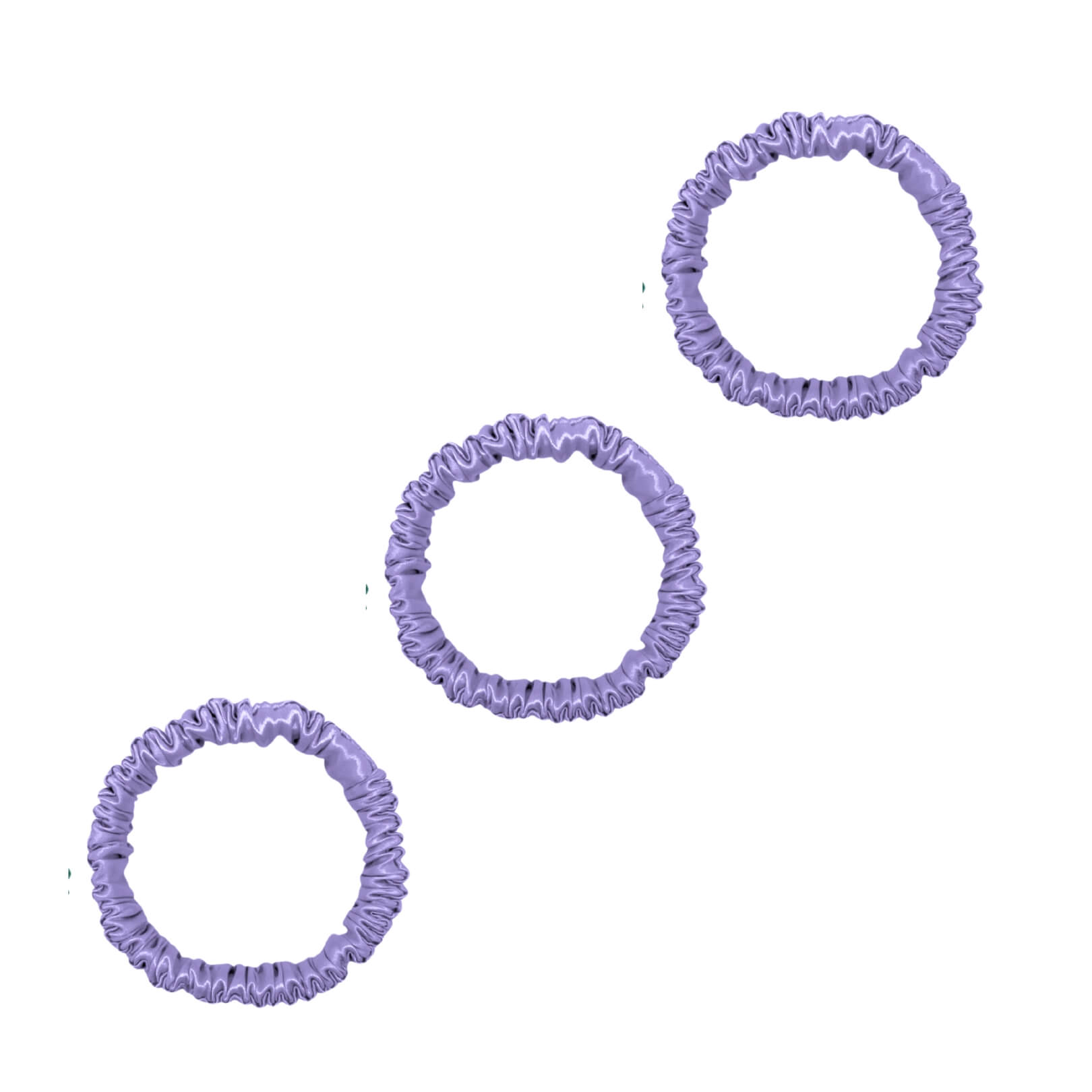 Three lavender mini mulberry silk scrunchies – LS Silk NZ