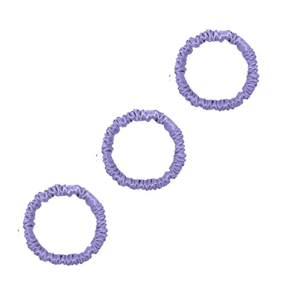 Three lavender mini mulberry silk scrunchies – LS Silk NZ