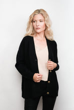 Load image into Gallery viewer, Luxe Relaxed Fit Cashmere Cardigan - Black
