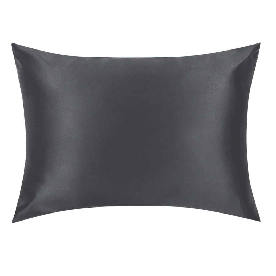 Grey Silk Pillowcase - USA Standard Size - Zip Closure