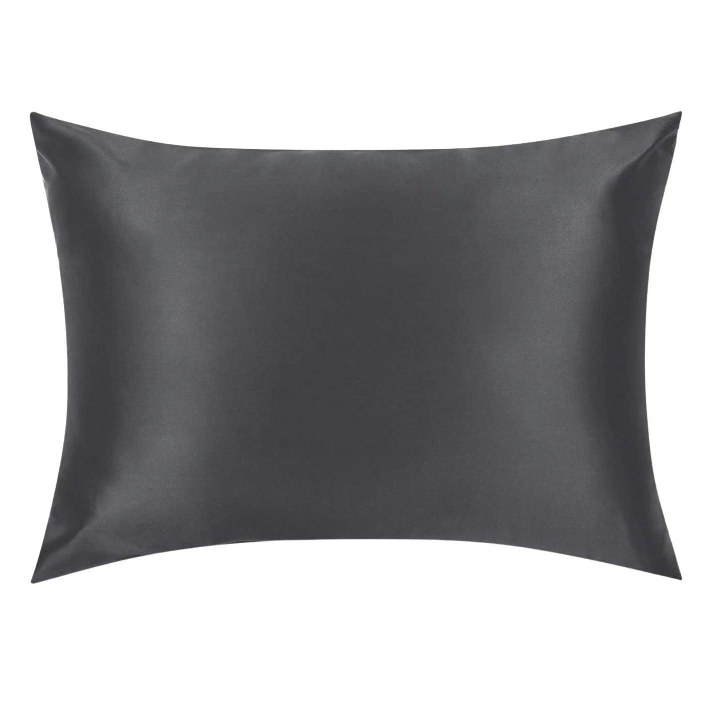 Charcoal grey mulberry silk pillowcase with zip closure, king size – LS Silk NZ