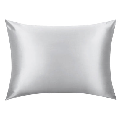 Silver mulberry silk pillowcase with zip closure, king size – LS Silk NZ