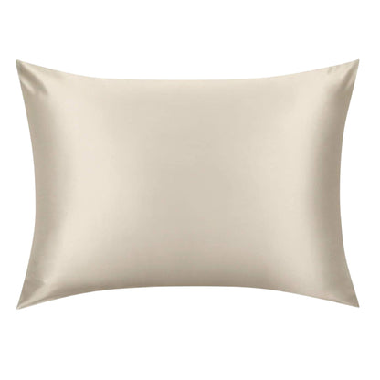 Champagne gold mulberry silk pillowcase with zip closure, king size – LS Silk NZ