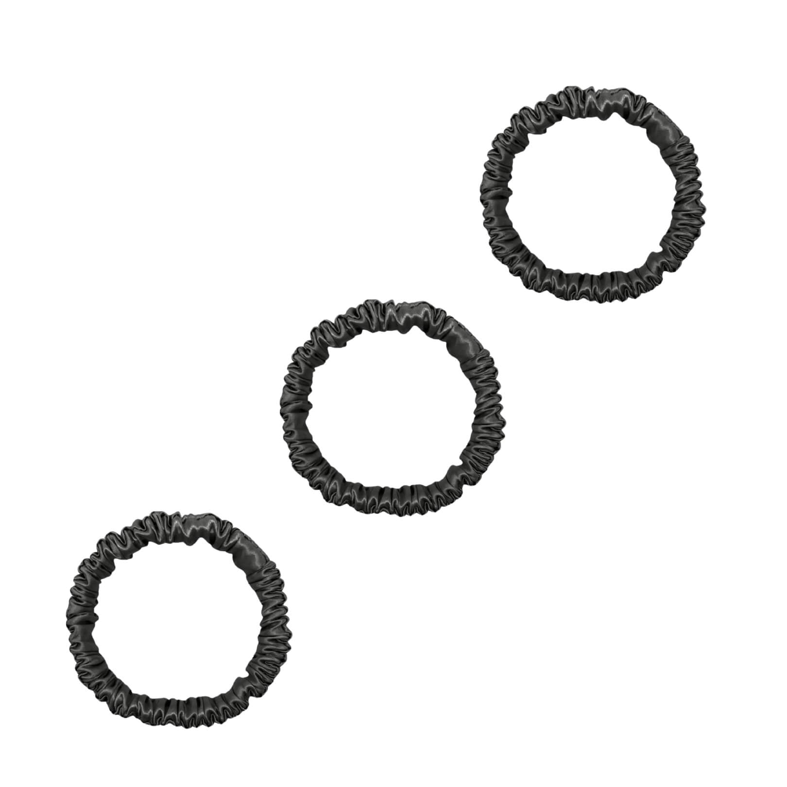 Three grey mini mulberry silk scrunchies – LS Silk NZ