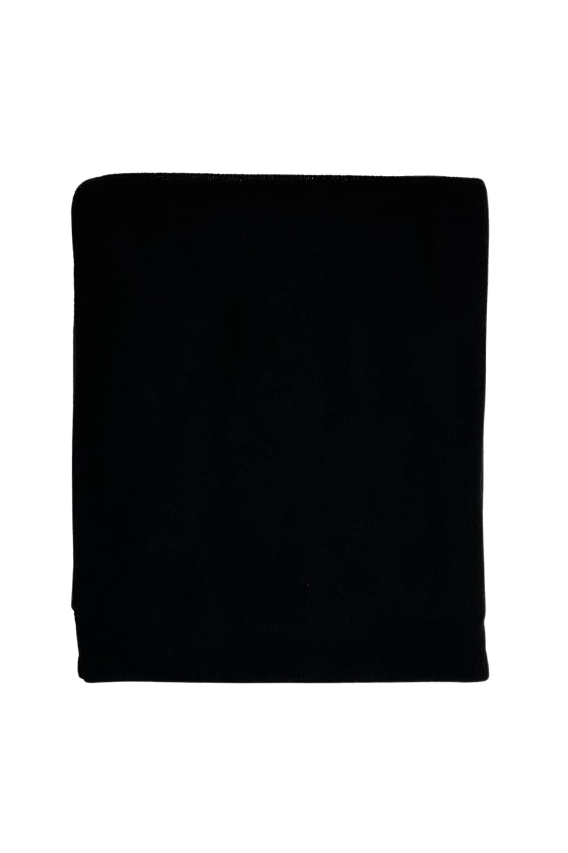 Black pure cashmere wrap scarf folded, flat product view – Love Cashmere NZ
