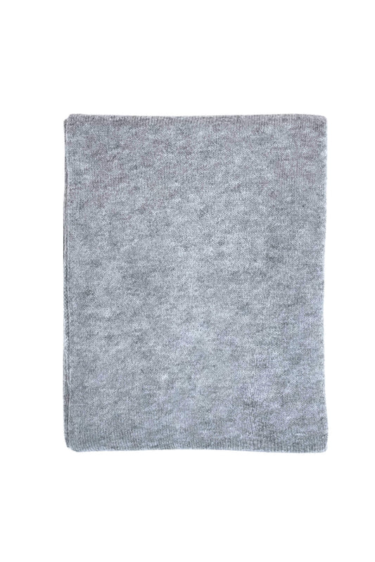Grey pure cashmere wrap scarf folded, flat product view – Love Cashmere NZ