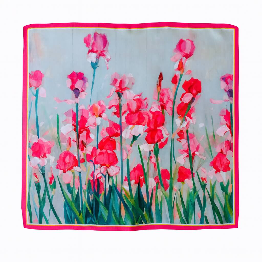 Summer Bloom Pure Mulberry Silk Scarf Bandana