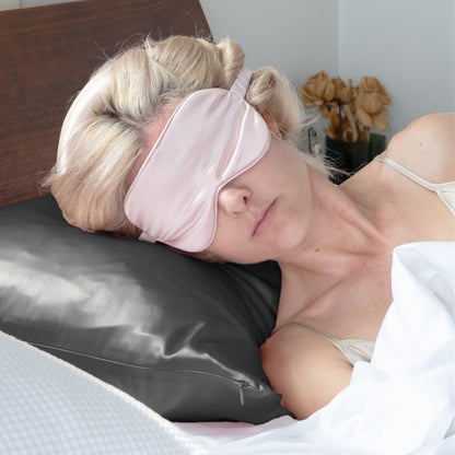Grey Silk Pillowcase- NZ Standard Size - Zip Closure - Lovesilk.co.nz