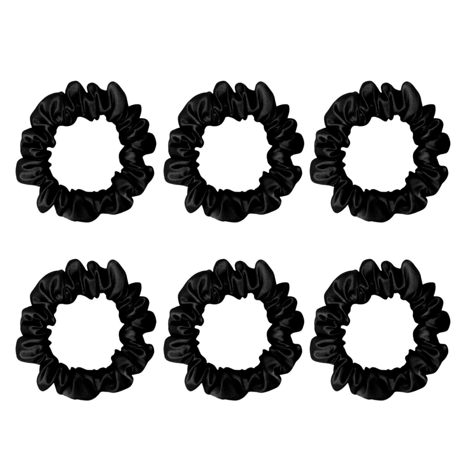 Six black small mulberry silk scrunchies – LS Silk NZ