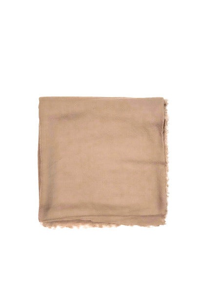 Sand ultrafine cashmere scarf folded square, flat view – Love Cashmere NZ