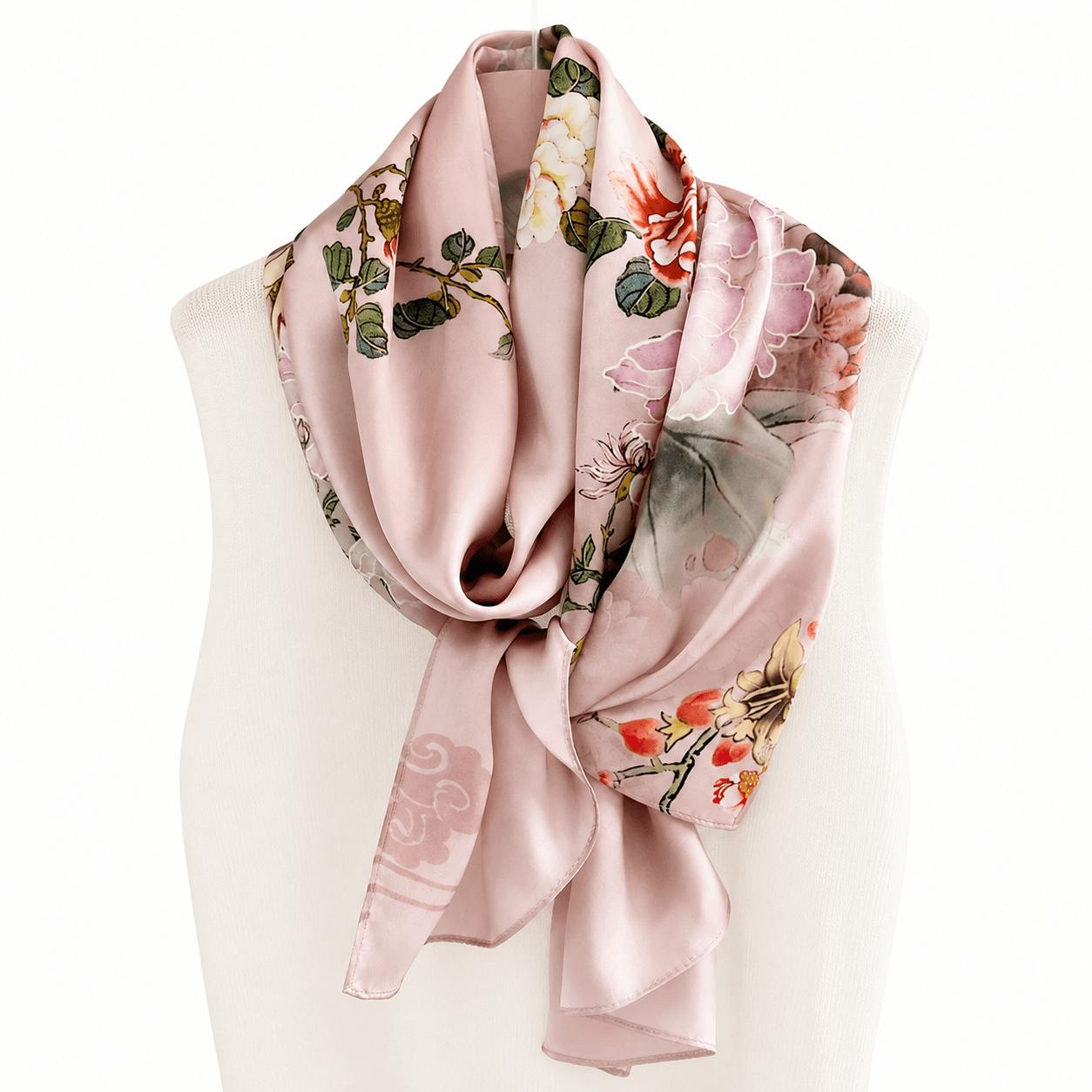 Antique Rose Pure Mulberry Silk Extra Large Long Scarf