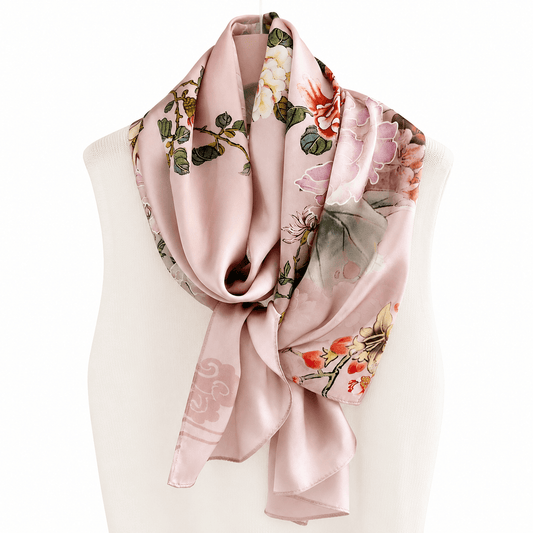 Antique Rose Pure Mulberry Silk Extra Large Long Scarf