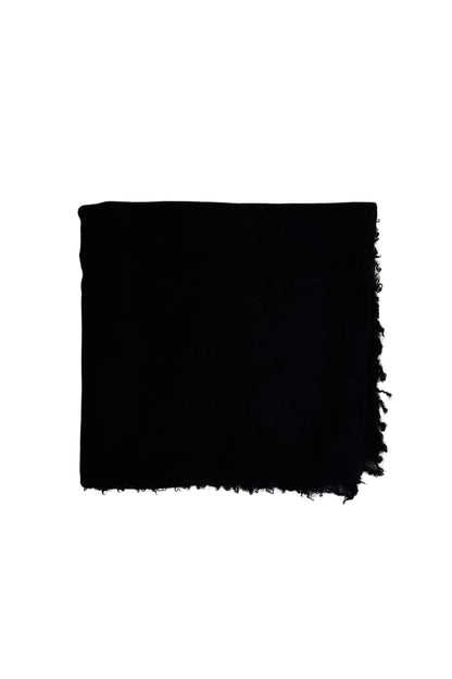 Black ultrafine cashmere scarf folded square, flat view – Love Cashmere NZ