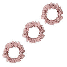 Load image into Gallery viewer, 3 Pack Premium Small Mulberry Silk Scrunchies - Pink
