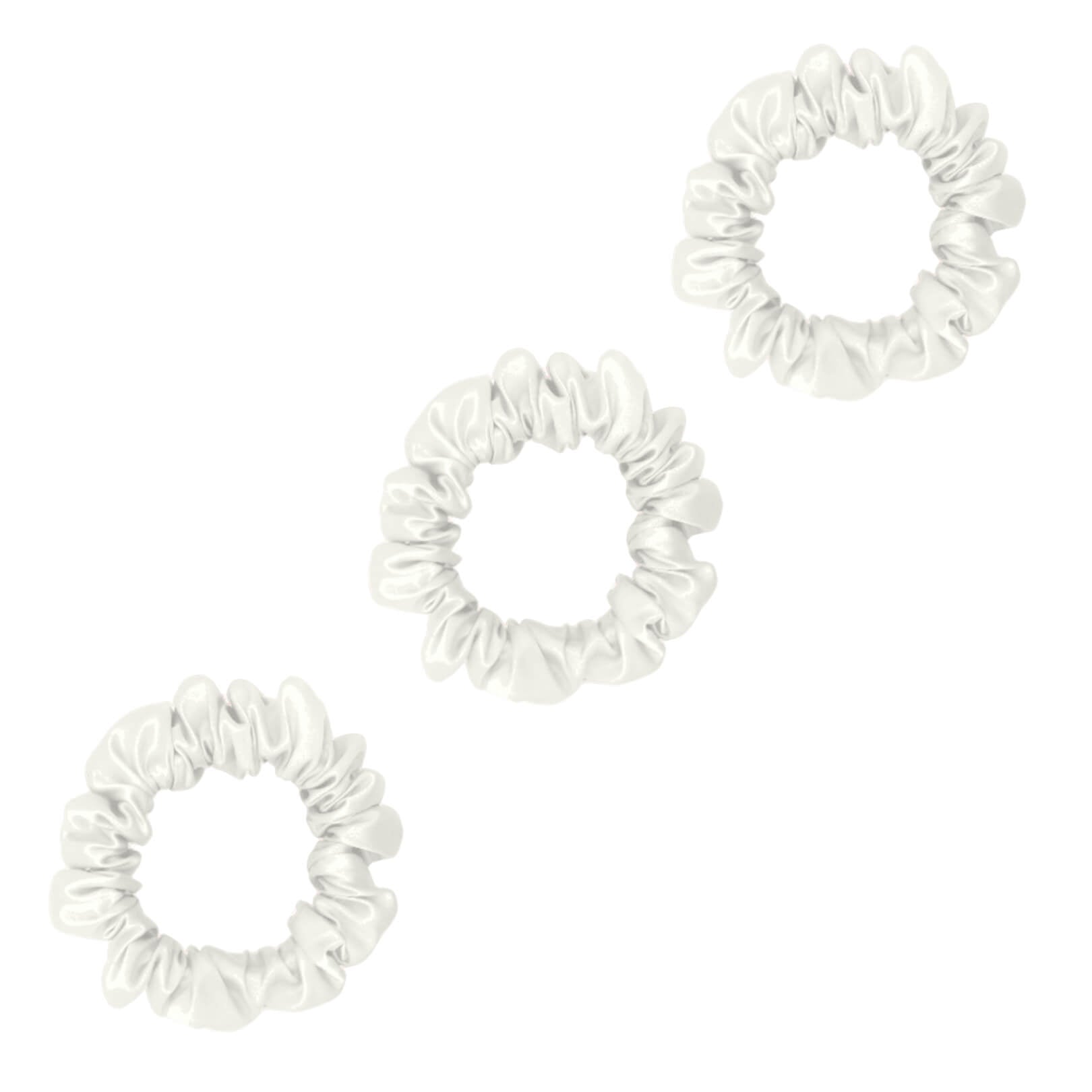 Three white small mulberry silk scrunchies – LS Silk NZ