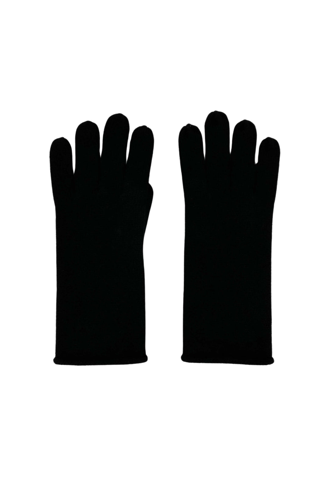 Cashmere Fine Knit Gloves - Black