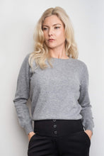 Load image into Gallery viewer, Classic Ribbed Cashmere Crewneck Sweater - Grey
