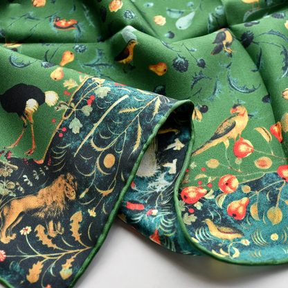 Green Oasis Pure Mulberry Silk Scarf Bandana