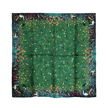 Green Oasis Pure Mulberry Silk Scarf Bandana