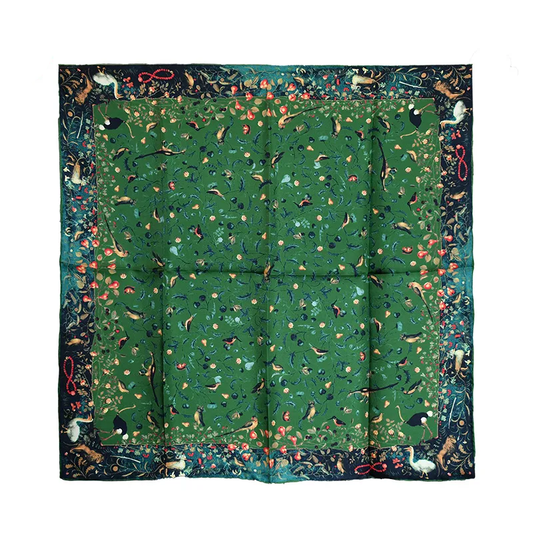 Green Oasis Pure Mulberry Silk Scarf Bandana