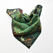 Load image into Gallery viewer, Green Oasis Pure Mulberry Silk Scarf Bandana
