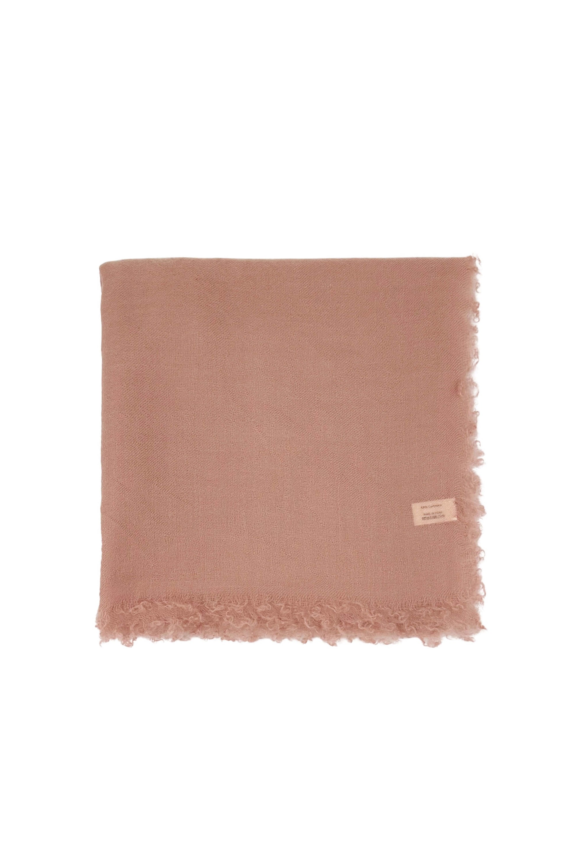 Pale pink ultrafine cashmere scarf folded square, flat view – Love Cashmere NZ