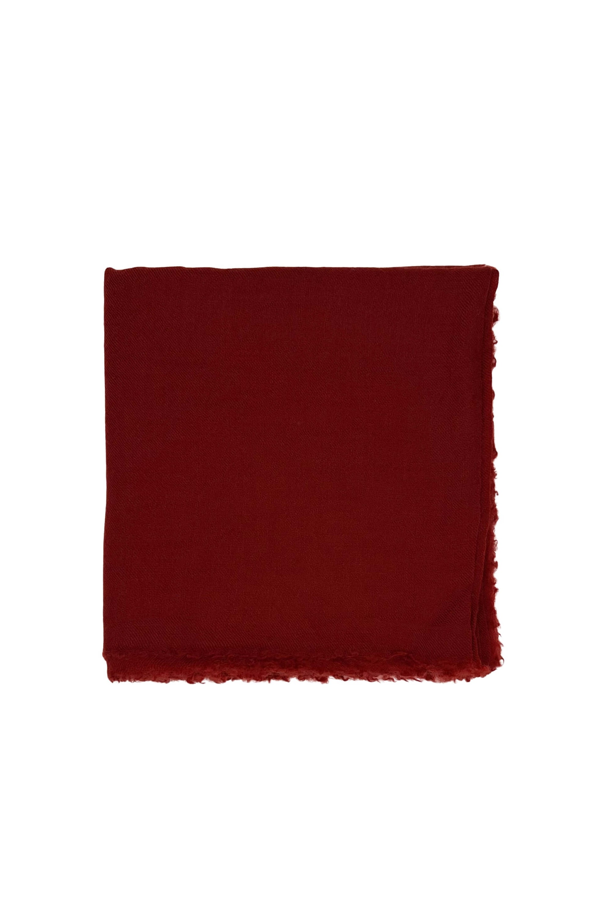 Sangria red ultrafine cashmere scarf folded square, flat view – Love Cashmere NZ