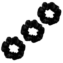 Load image into Gallery viewer, 3 Pack Premium Mulberry Silk Scrunchies - Black - Medium
