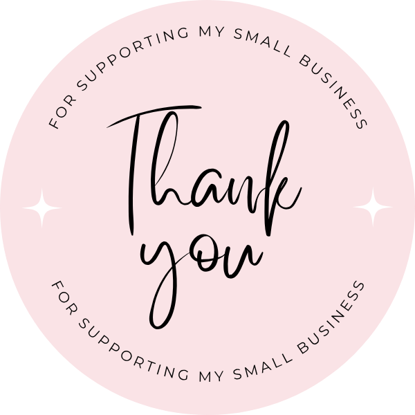 Pink thank-you sticker: supporting my small business – Love Cashmere NZ