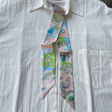 Load image into Gallery viewer, Whimsical World Silk Twilly Scarf Pure Mulberry Silk Skinny Scarf
