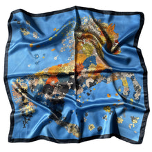 Load image into Gallery viewer, Floral Stallion Silk Square Pure Mulberry Silk Scarf Bandana
