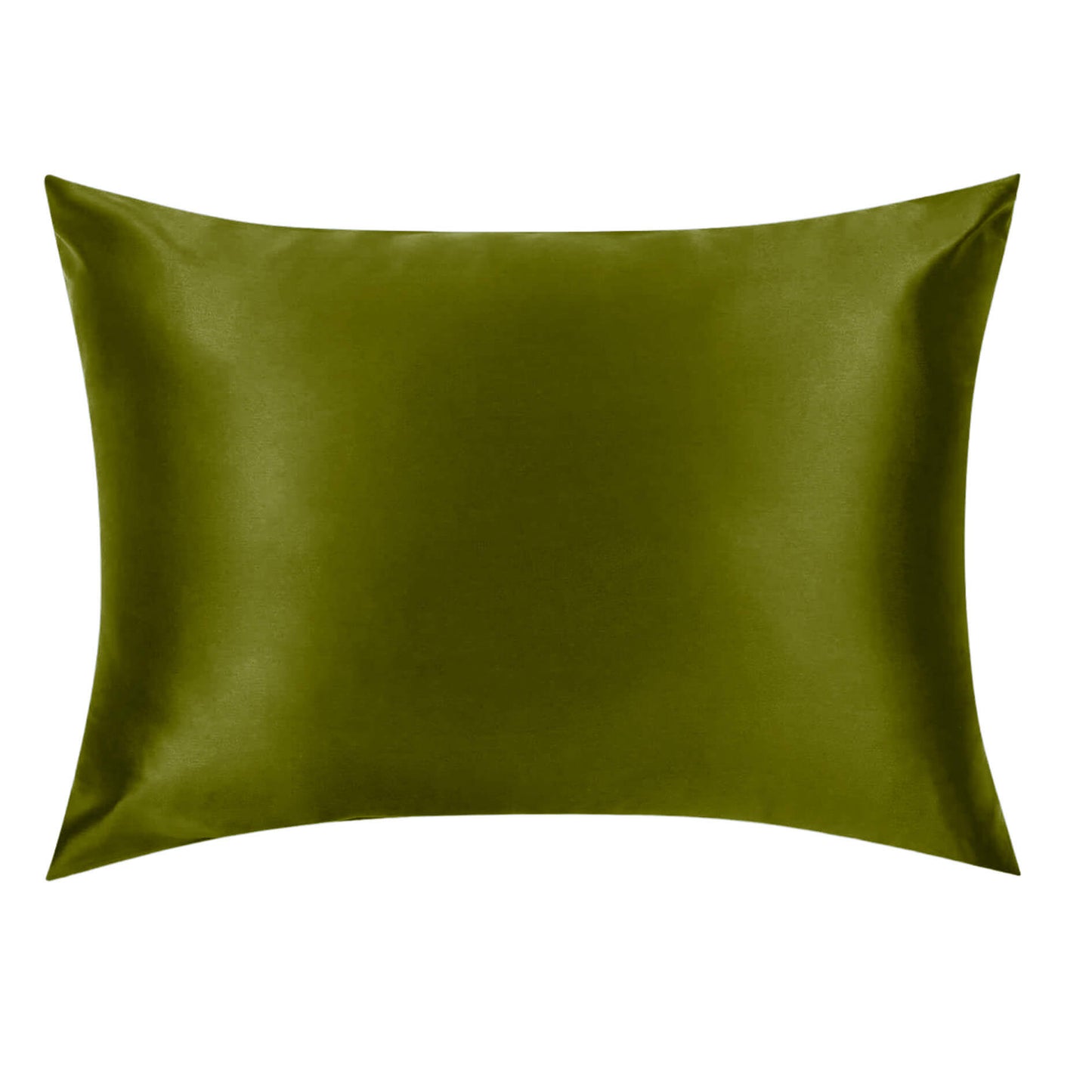 Olive green mulberry silk pillowcase with zip closure, NZ queen size – LS Silk NZ