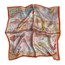Load image into Gallery viewer, Wildlife Wanderlust Pure Mulberry Silk Scarf Bandana - Blue
