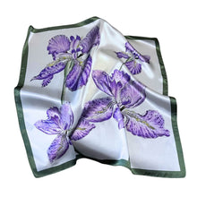 Load image into Gallery viewer, Iris Reverie Pure Mulberry Silk Scarf Bandana
