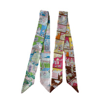 Load image into Gallery viewer, Whimsical World Silk Twilly Scarf Pure Mulberry Silk Skinny Scarf
