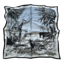 Load image into Gallery viewer, Animal Trio Pure Mulberry Silk Scarf Bandana
