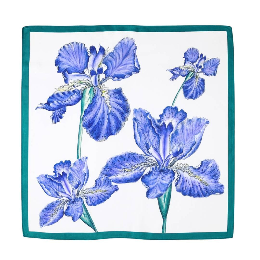 Iris Reverie Pure Mulberry Silk Scarf Bandana