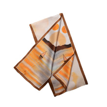 Load image into Gallery viewer, Sunset Serenade Pure Mulberry Silk Long Scarf Silk Twilly
