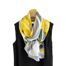 Load image into Gallery viewer, Floral Sunshine Pure Mulberry Silk Extra Large Long Scarf
