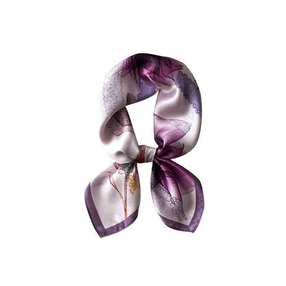 Petal Illusion Pure Mulberry Silk Square Scarf Bandana