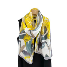 Load image into Gallery viewer, Floral Sunshine Pure Mulberry Silk Extra Large Long Scarf
