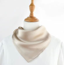 Load image into Gallery viewer, Timeless Champagne Pure Mulberry Silk Scarf Bandana
