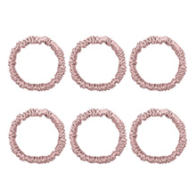 Load image into Gallery viewer, 6 Pack Premium Mini Mulberry Silk Scrunchies - Pink
