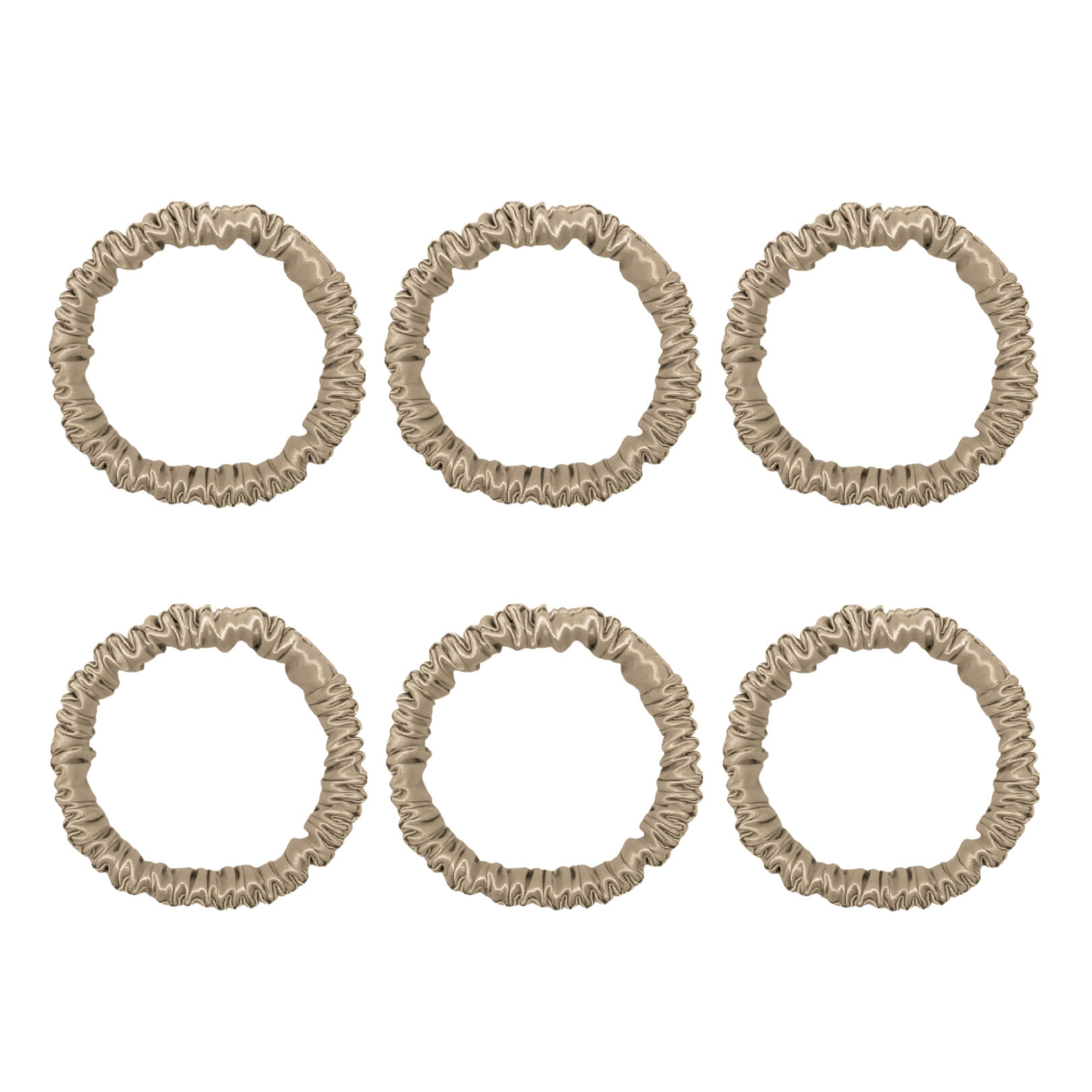 Six champagne mini mulberry silk scrunchies – LS Silk NZ