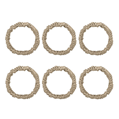 Six champagne mini mulberry silk scrunchies – LS Silk NZ