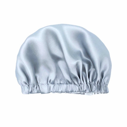 Silver double-layer adjustable mulberry silk hair bonnet – LS Silk NZ