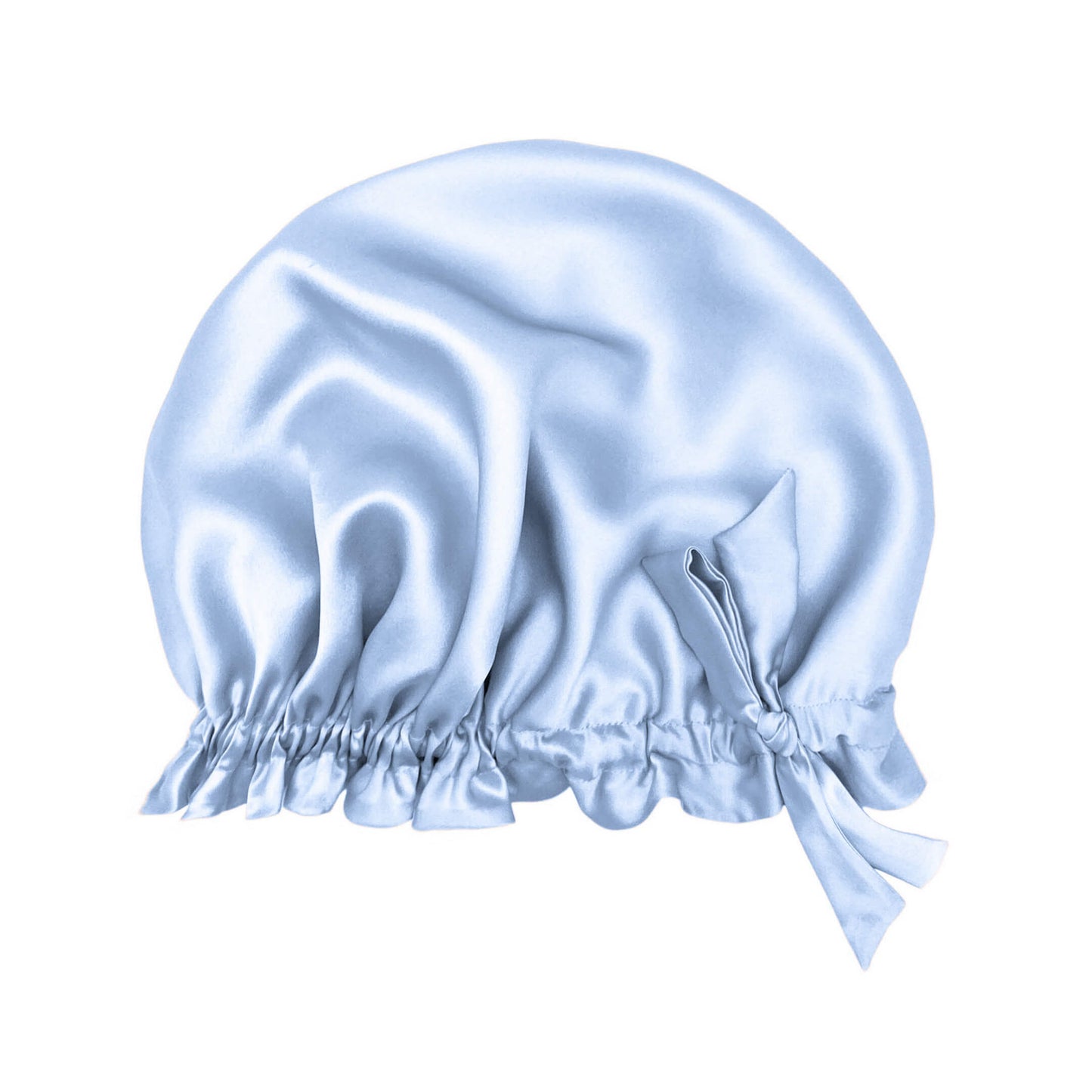 Silver-blue large adjustable double-lined silk hair turban – LS Silk NZ