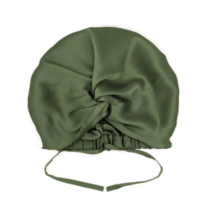 Viridian green double-lined mulberry silk hair bonnet, adjustable fit – LS Silk NZ
